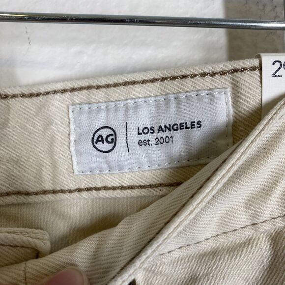 AG Kora Jeans Womens 29 High Rise Wide Leg Cream Denim Pants Cotton Casual - Picture 10 of 12